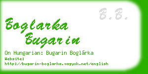 boglarka bugarin business card